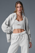 ALO Grey Full Zip Hoodie